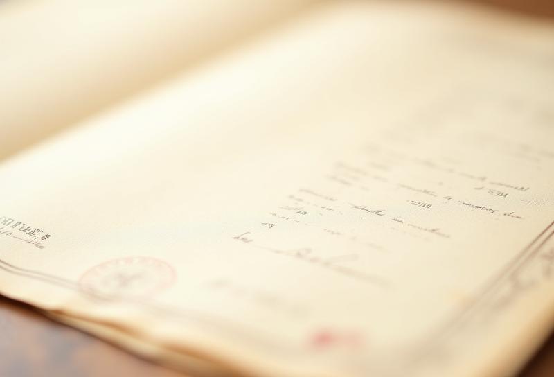 Example of an archival document or certificate of authenticity for a coin